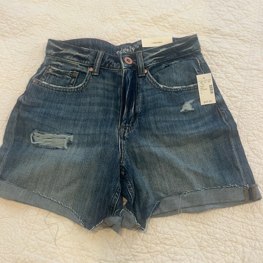 Maurices Dark Blue Jean Shorts